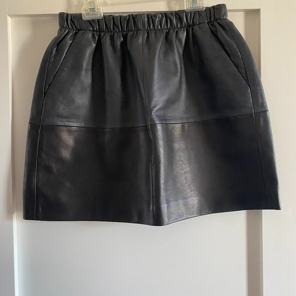 Two-tone Lamb Leather Vince Skirt NWT